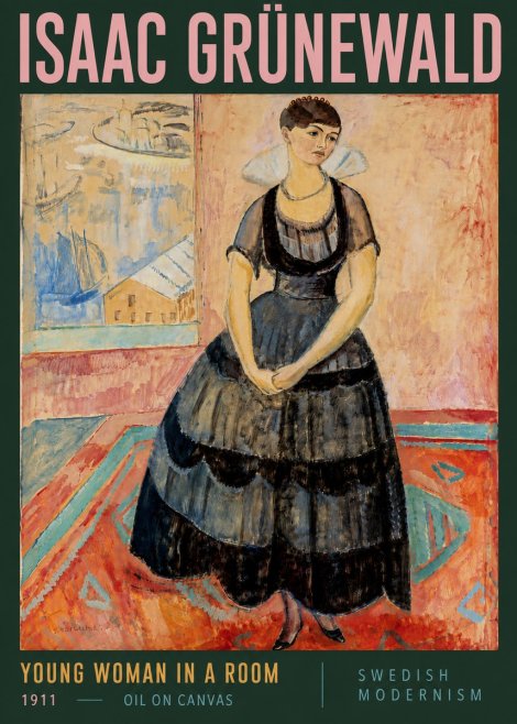 Isaac Grünewald Young Woman in a Room No5 - Affiche