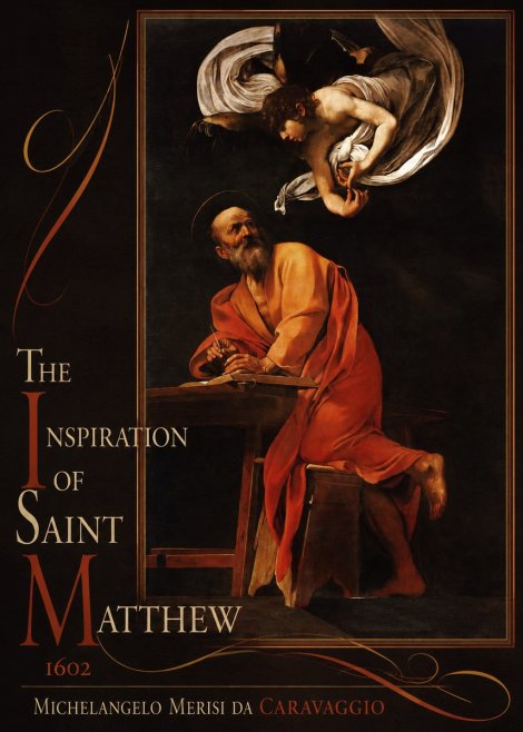Michelangelo Merisi da Caravaggio The Inspiration of Saint Matthew II No2 - Affiche