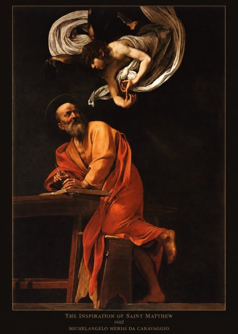 Michelangelo Merisi da Caravaggio The Inspiration of Saint Matthew II No6 - Affiche