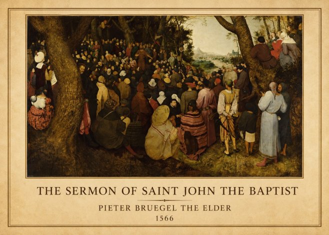 Pieter Bruegel The Sermon of Saint John the Baptist II No1 - Affiche