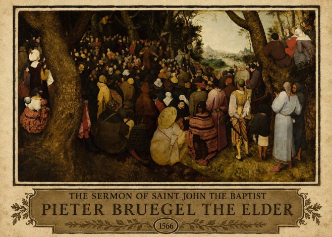 Pieter Bruegel The Sermon of Saint John the Baptist II No2 - Affiche