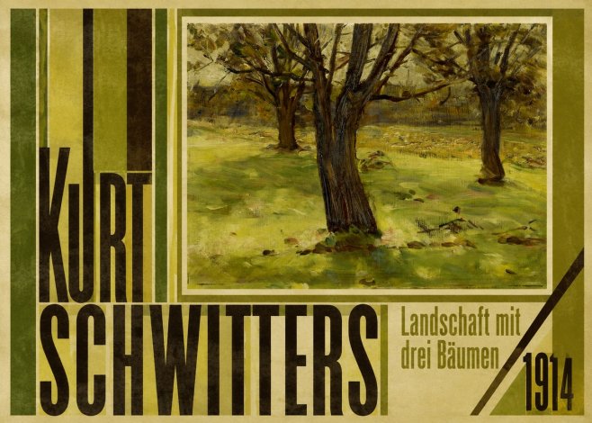 Kurt Schwitters Landschaft Mit Drei Bäumen No5 - Affiche