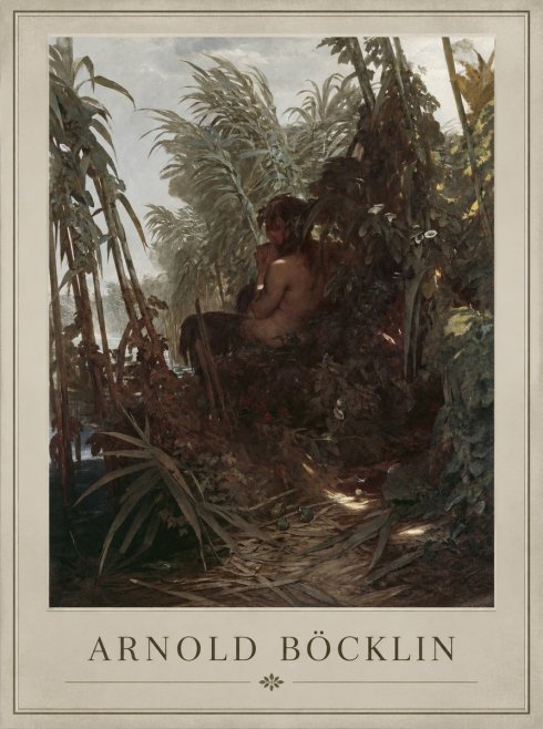 Arnold Böcklin Faun Playing the Panpipes No1 - Affiche