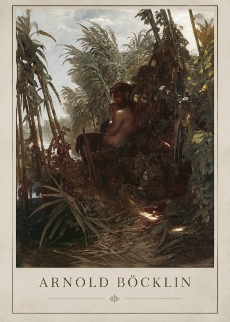 Arnold Böcklin Faun Playing the Panpipes No2 - Affiche