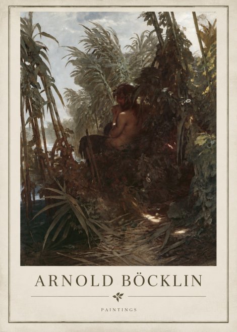 Arnold Böcklin Faun Playing the Panpipes No4 - Affiche