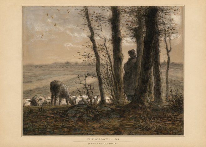Jean-François Millet Falling Leaves No6 - Affiche