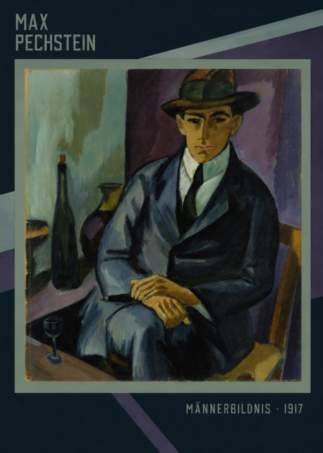 Max Pechstein Männerbildnis • 1917 No3 - Affiche