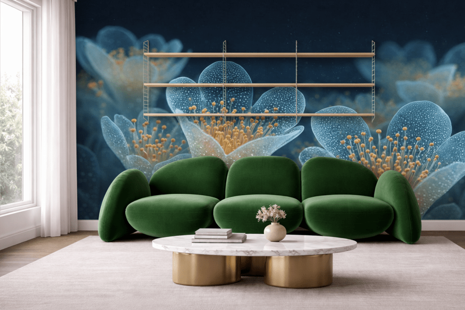 Frosted Floral Mural