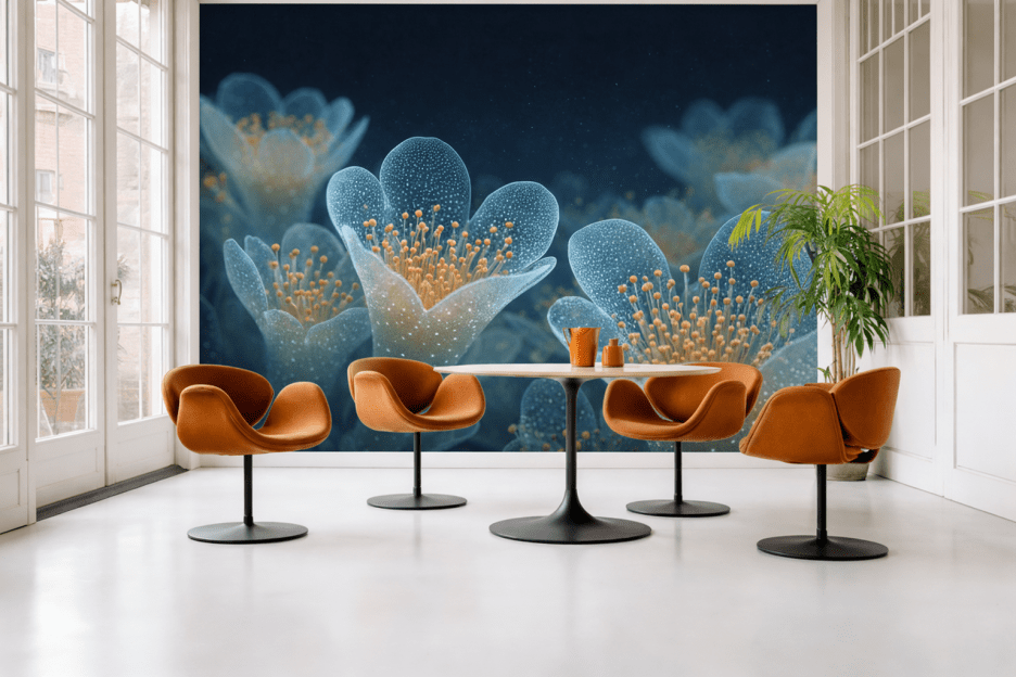 Frosted Floral Mural