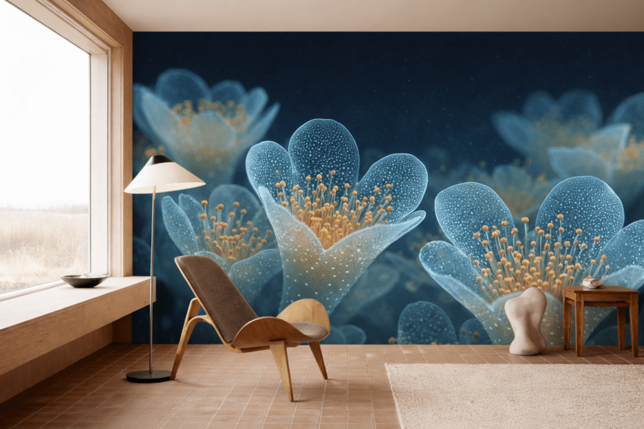 Frosted Floral Mural