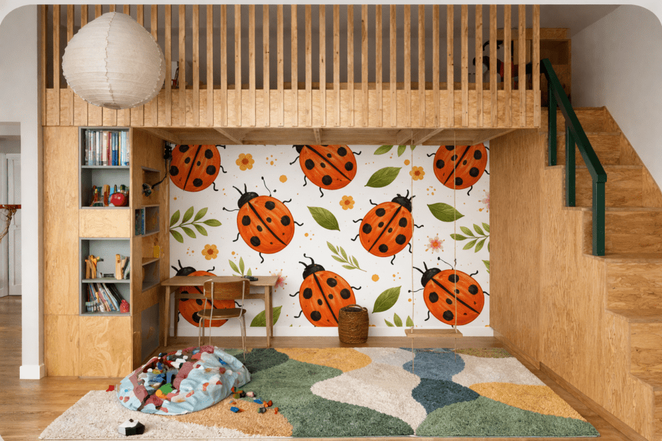 Vibrant Ladybug Tapestry