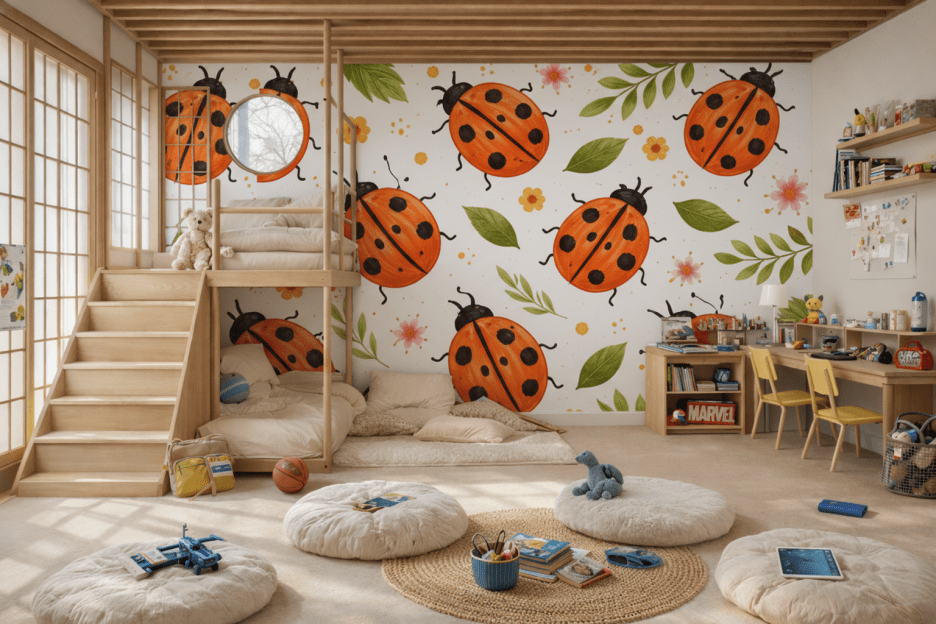 Vibrant Ladybug Tapestry