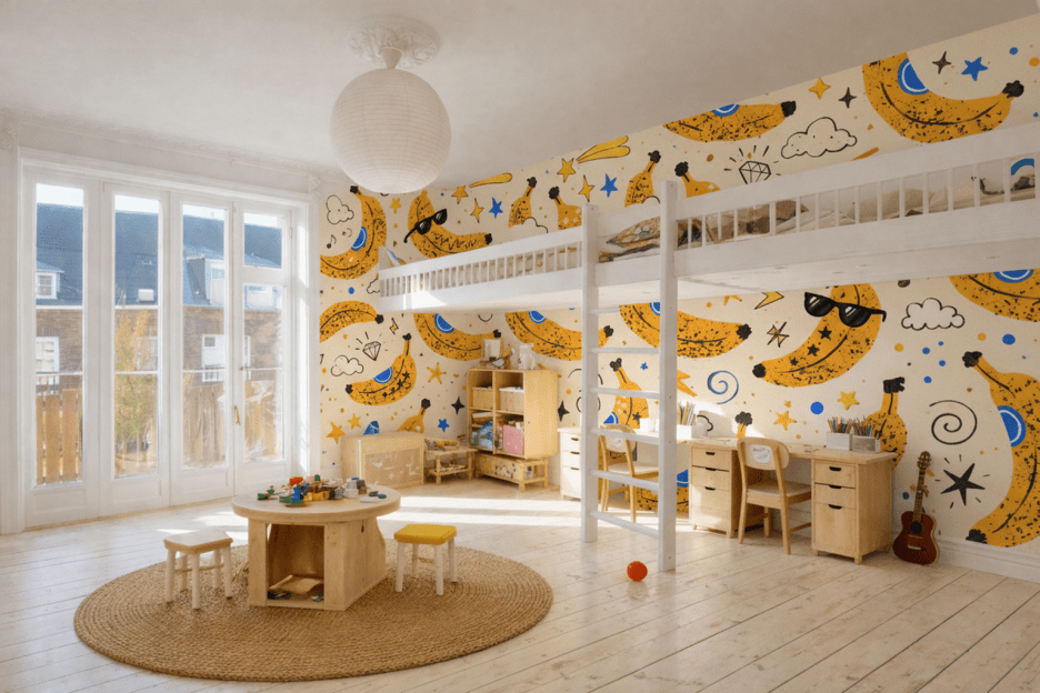 Whimsical Banana Mural