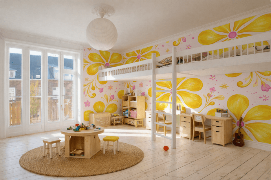 Sunlit Blossom Mural