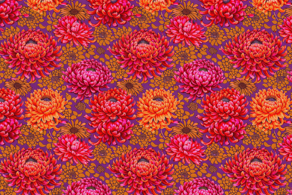 Saffron Chrysanthemum Tapestry