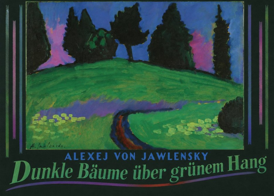 Alexej von Jawlensky Dunkle Bäume Über Grünem Hang No6 - Affiche
