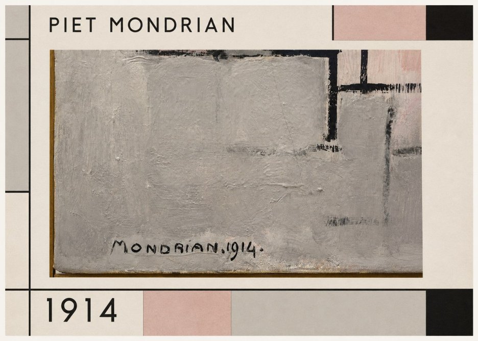 Piet Mondrian Composition 1914 No1 - Affiche