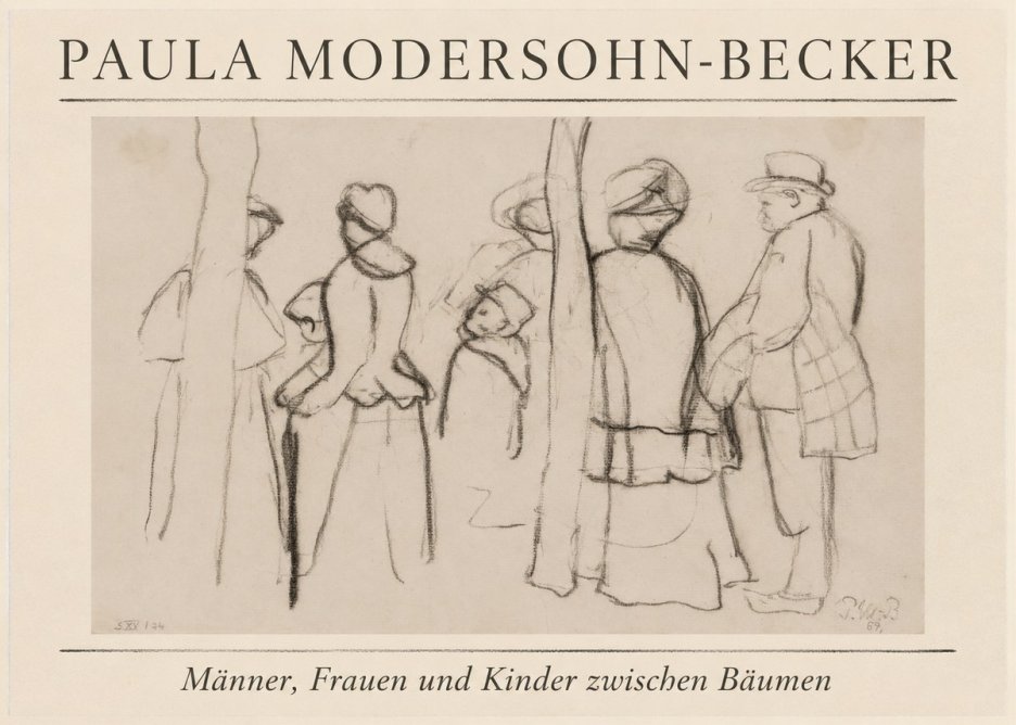 Paula Modersohn-Becker Männer, Frauen Und Kinder Zwischen Bäumen No1 - Affiche