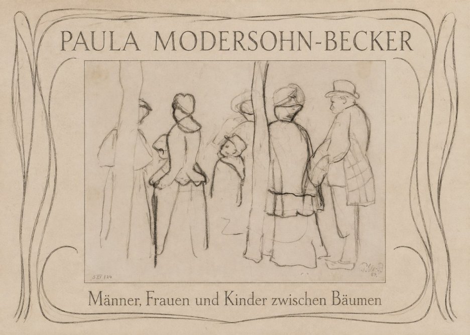 Paula Modersohn-Becker Männer, Frauen Und Kinder Zwischen Bäumen No3 - Affiche
