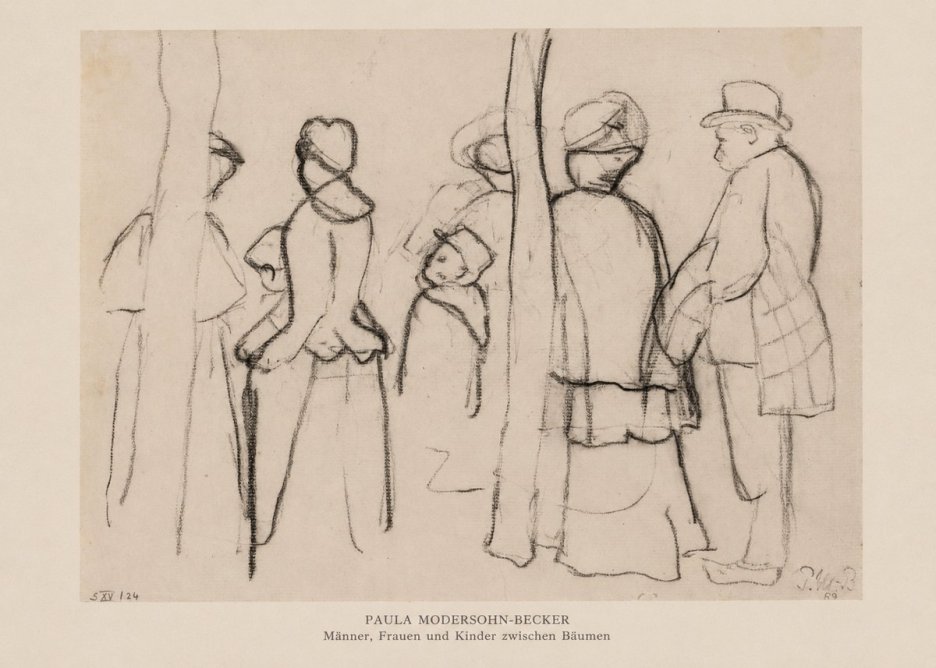 Paula Modersohn-Becker Männer, Frauen Und Kinder Zwischen Bäumen No6 - Affiche