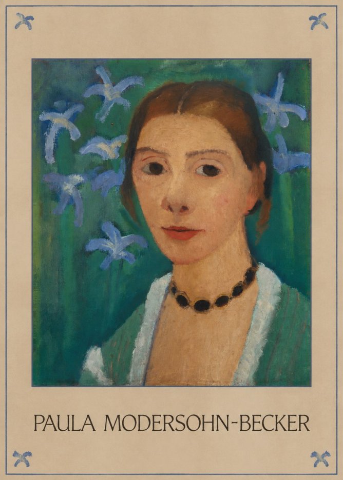 Paula Modersohn-Becker Self-portrait with Blue Flowers No1 - Affiche