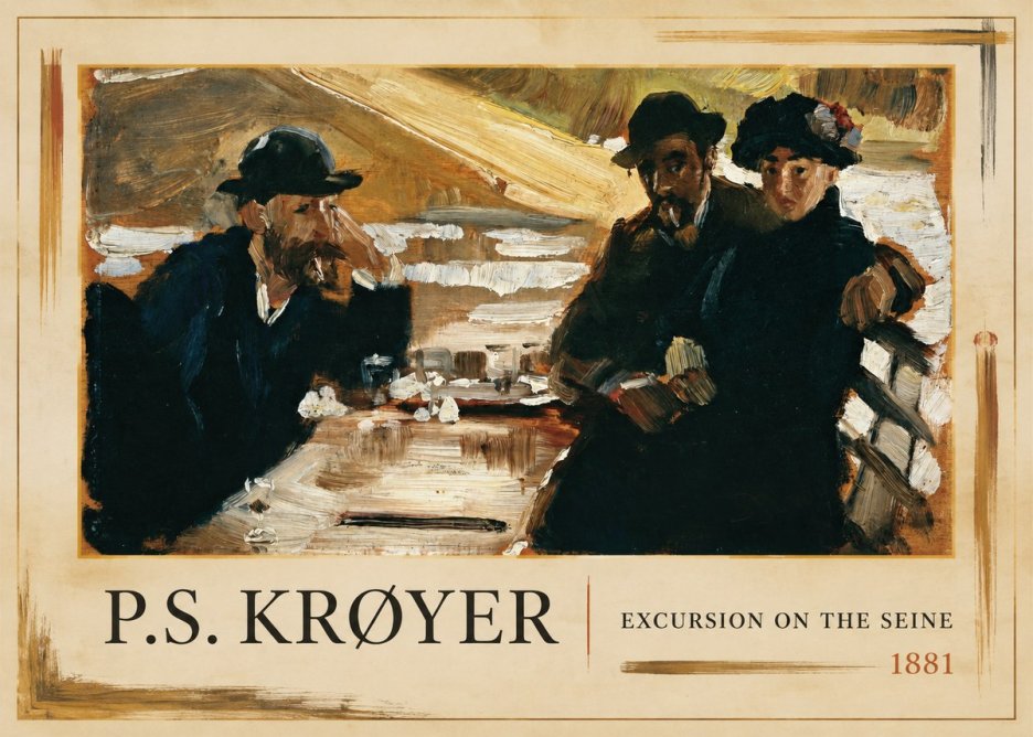 P.S. Krøyer Excursion on the Seine No1 - Affiche