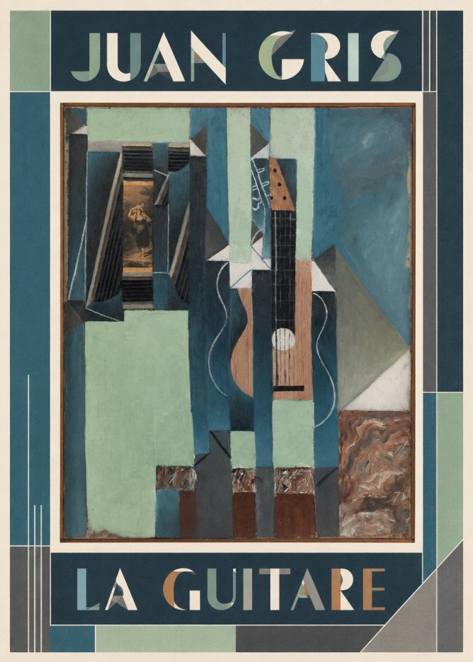 Juan Gris La Guitare No1 - Affiche