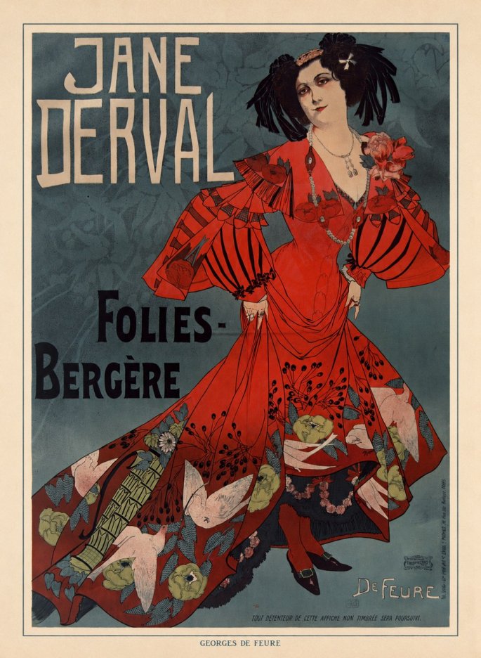 Georges de Feure Jane Derval - Folies-bergère I No6 - Affiche