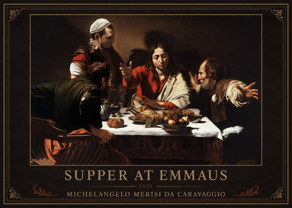 Michelangelo Merisi da Caravaggio Supper at Emmaus No1 - Affiche