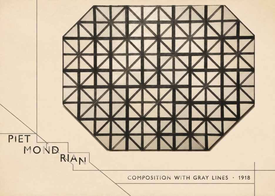 Piet Mondrian Composition with Gray Lines No3 - Affiche