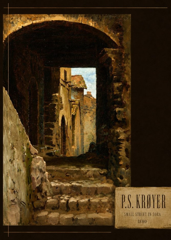 P.S. Krøyer Archway in an Italian Street No4 - Affiche