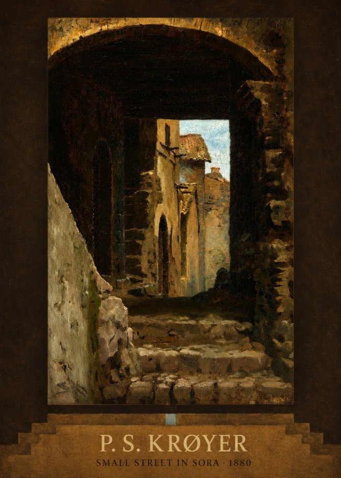 P.S. Krøyer Archway in an Italian Street No5 - Affiche