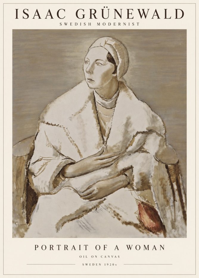 Isaac Grünewald Woman in a White Wrap No3 - Affiche