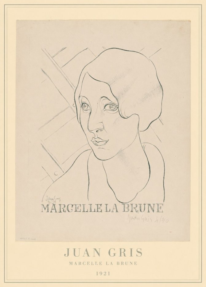 Juan Gris Marcelle La Brune I No4 - Affiche