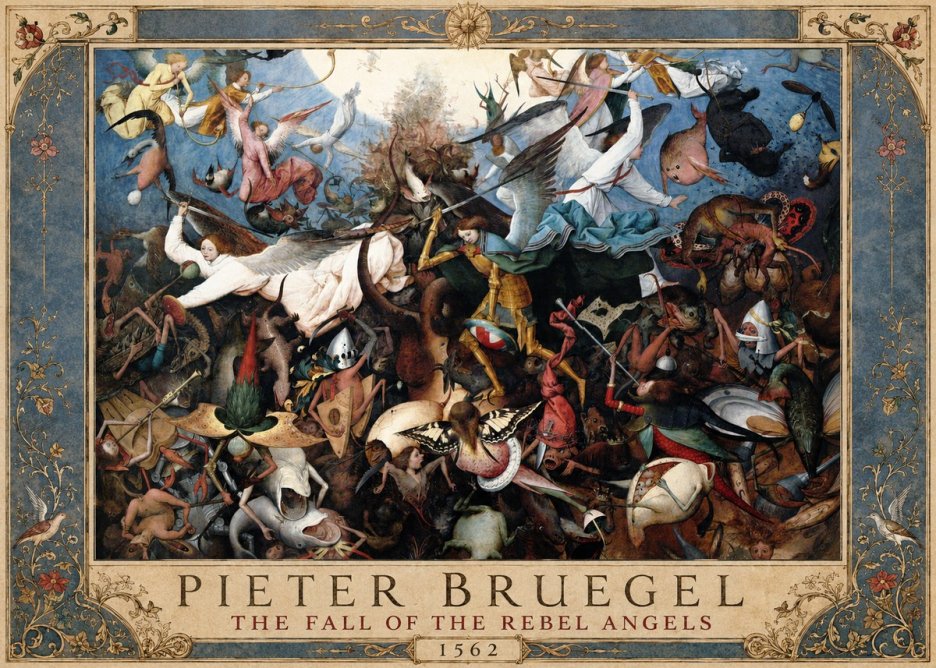 Pieter Bruegel The Fall of the Rebel Angels I No1 - Affiche