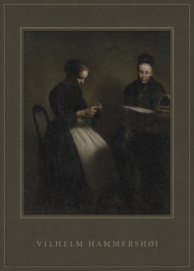 Vilhelm Hammershøi Two Women Knitting No4 - Affiche