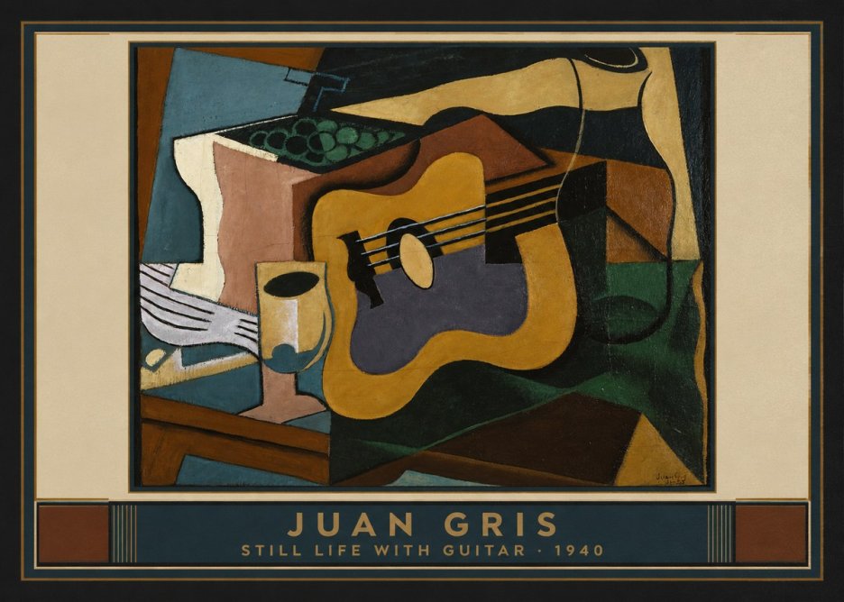 Juan Gris Still Life with Guitar No5 - Affiche