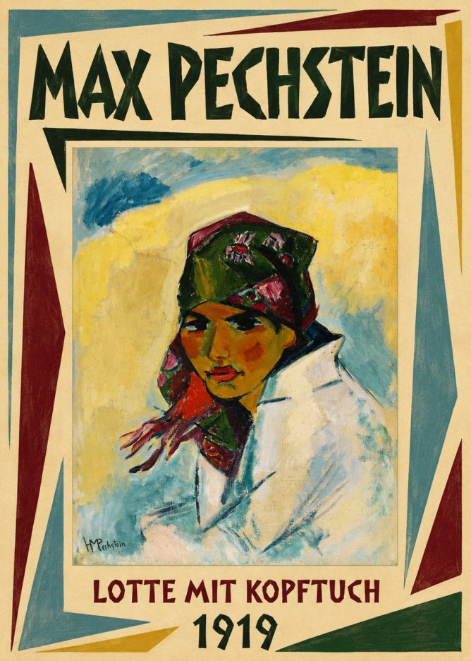 Max Pechstein Lotte Mit Kopftuch 1919 No1 - Affiche