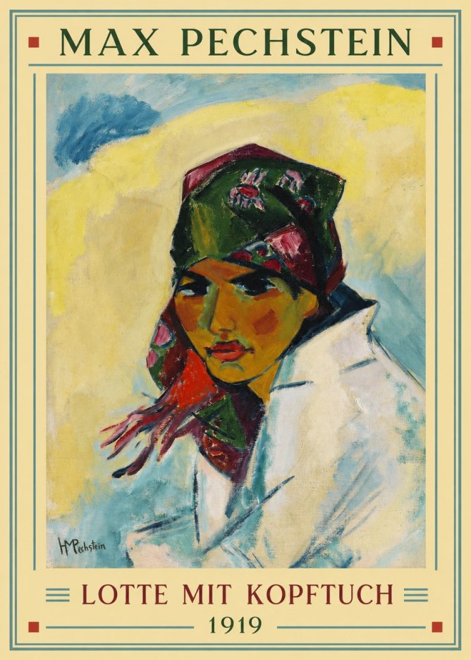 Max Pechstein Lotte Mit Kopftuch 1919 No2 - Affiche