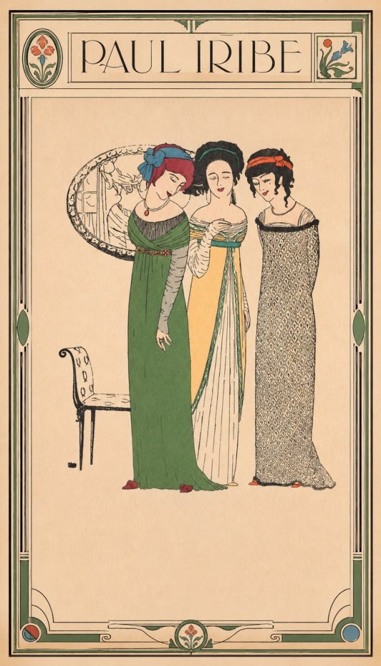 Paul Iribe Three Women in Fashion No1 - Affiche