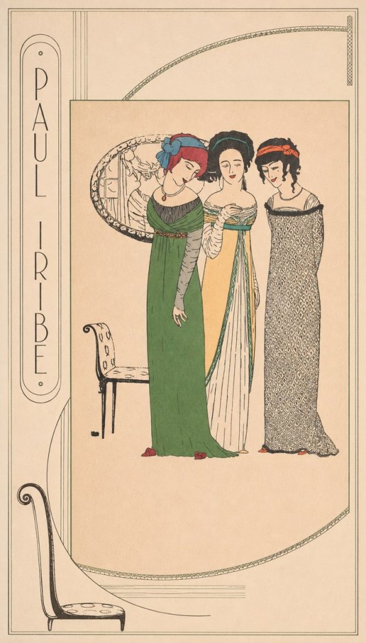 Paul Iribe Three Women in Fashion No2 - Affiche