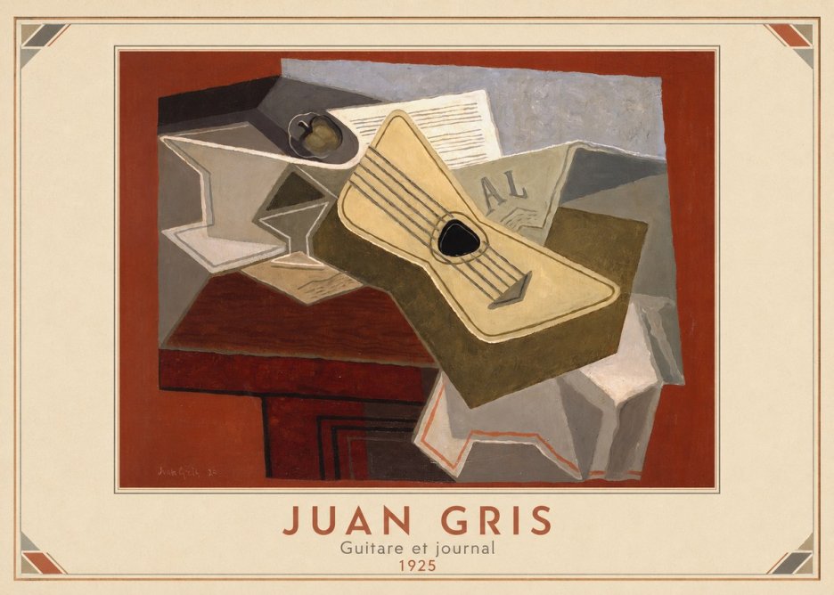 Juan Gris Guitare Et Journal No3 - Affiche