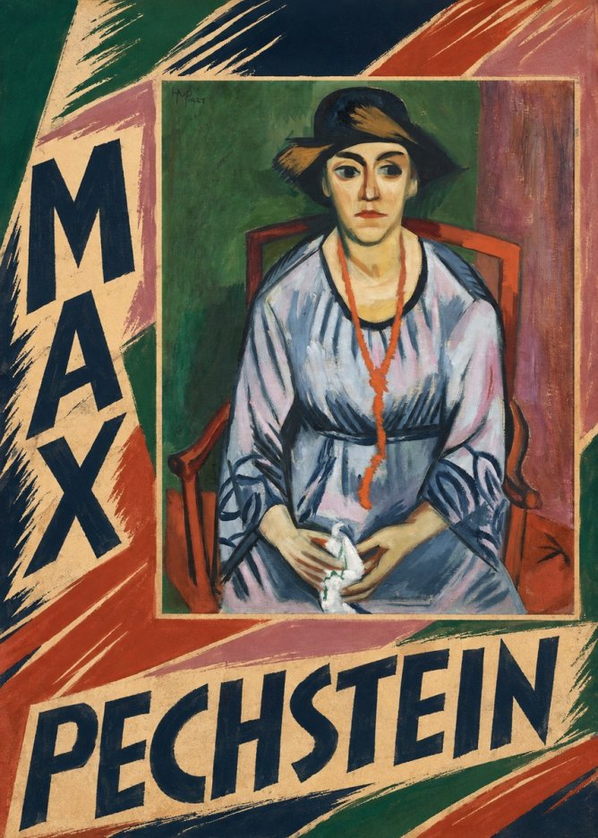 Max Pechstein Seated Woman with Hat No6 - Affiche