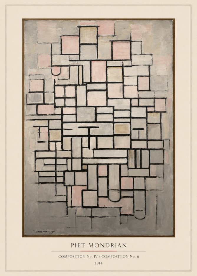 Piet Mondrian Composition No. Iv / Composition No. 6 No5 - Affiche
