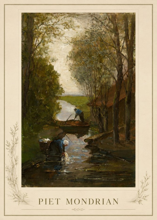 Piet Mondrian Washday on the Canal No1 - Affiche