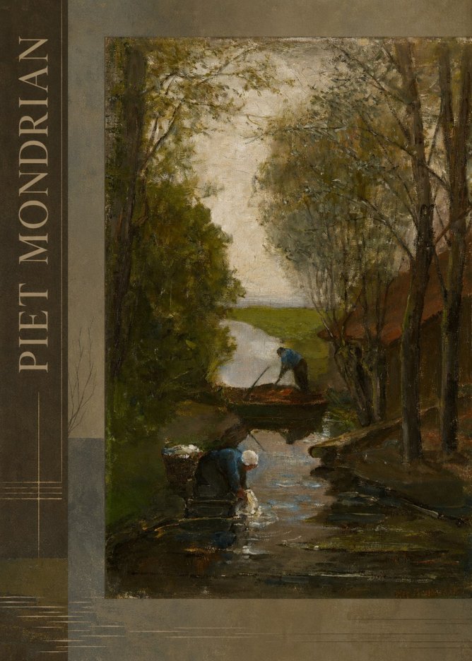 Piet Mondrian Washday on the Canal No4 - Affiche