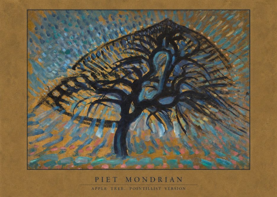 Piet Mondrian Apple Tree, Pointillist Version No6 - Affiche