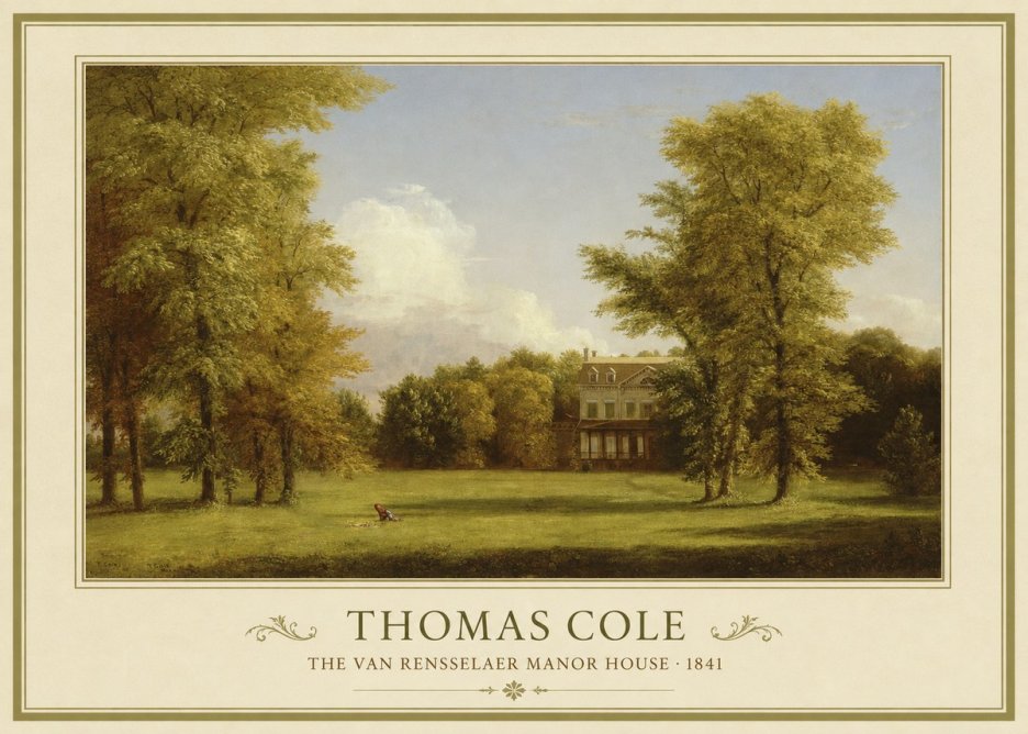 Thomas Cole The Van Rensselaer Manor House - 1841 No1 - Affiche