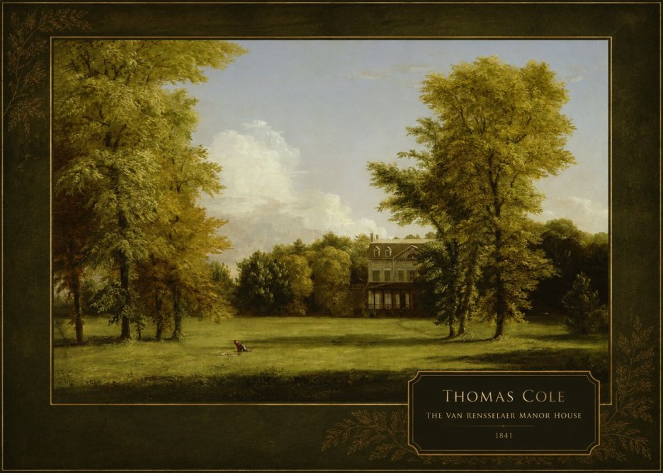 Thomas Cole The Van Rensselaer Manor House - 1841 No4 - Affiche