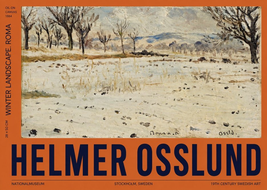 Helmer Osslund Winter Landscape. Roma No2 - Affiche
